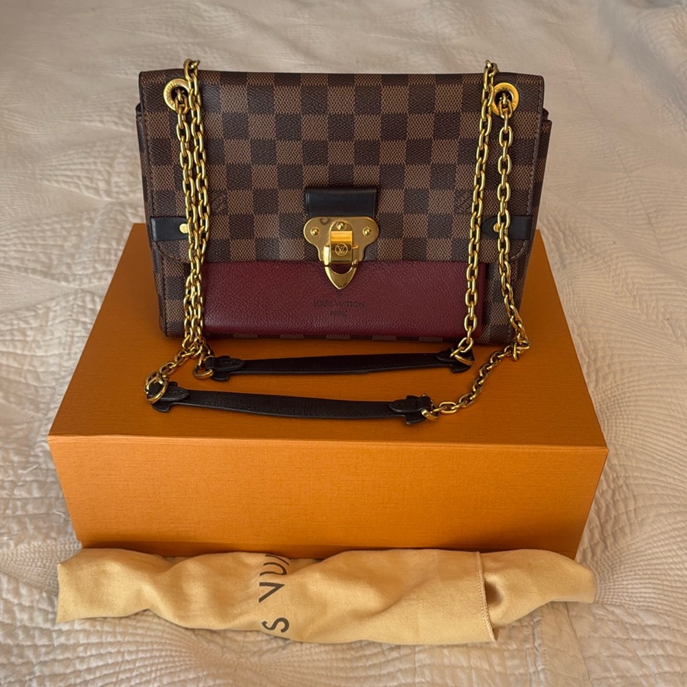 Louis Vuitton Damier Vavin PM Bag with Gold Hardware 
Microchip.